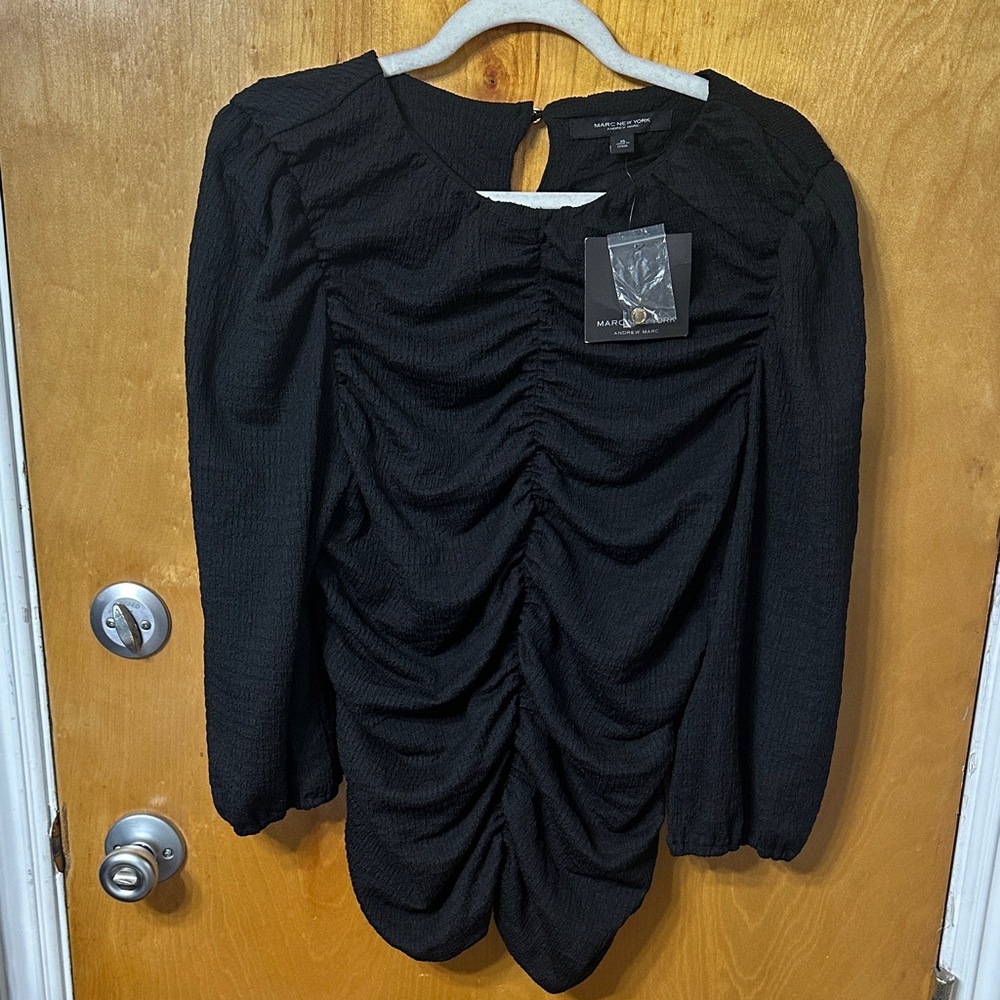 Marc New York Black Ruched Dress
